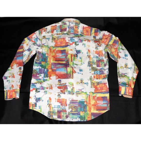 Bugatchi Uomo Classic Fit Men’s Long Button Sleeve Dress Textured Shirt Size XL - Picture 6 of 11